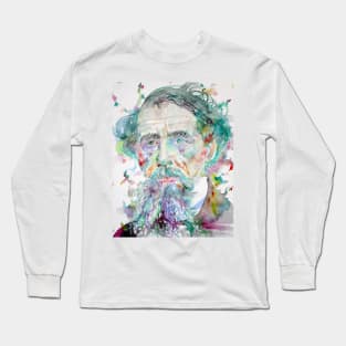 CHARLES DICKENS watercolor portrait .4 Long Sleeve T-Shirt